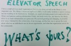 How to write an elevator speech?